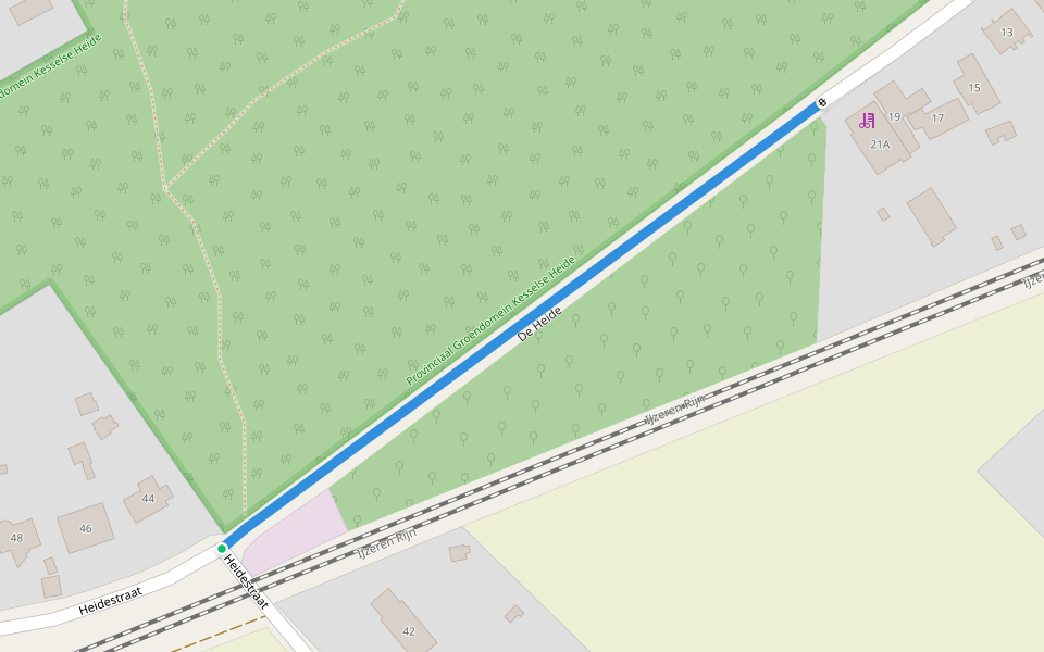 De Heide walking route map in Nijlen