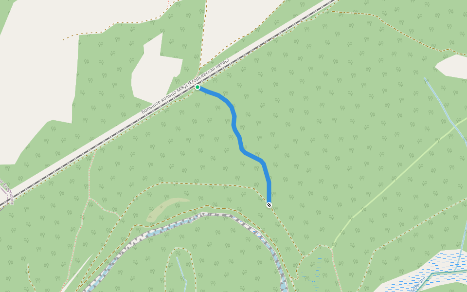 Тропа с завалами walking route map in Khorlovo