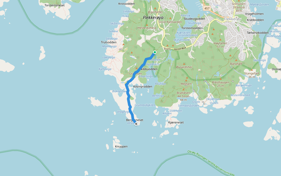 Ansteins sti walking route map in Skålevik