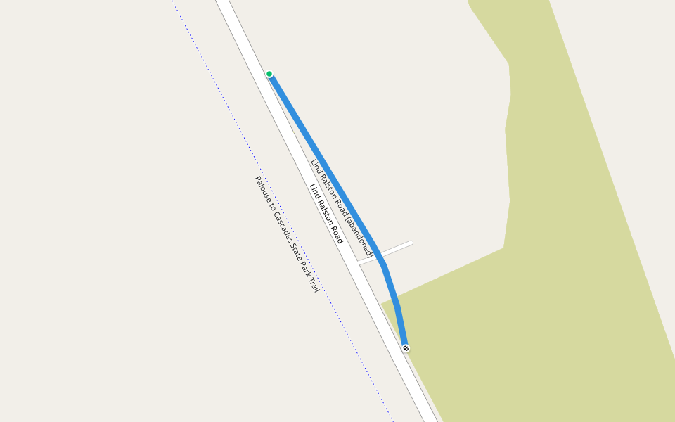 Lind Ralston Road (abandoned) walking route map in Lind