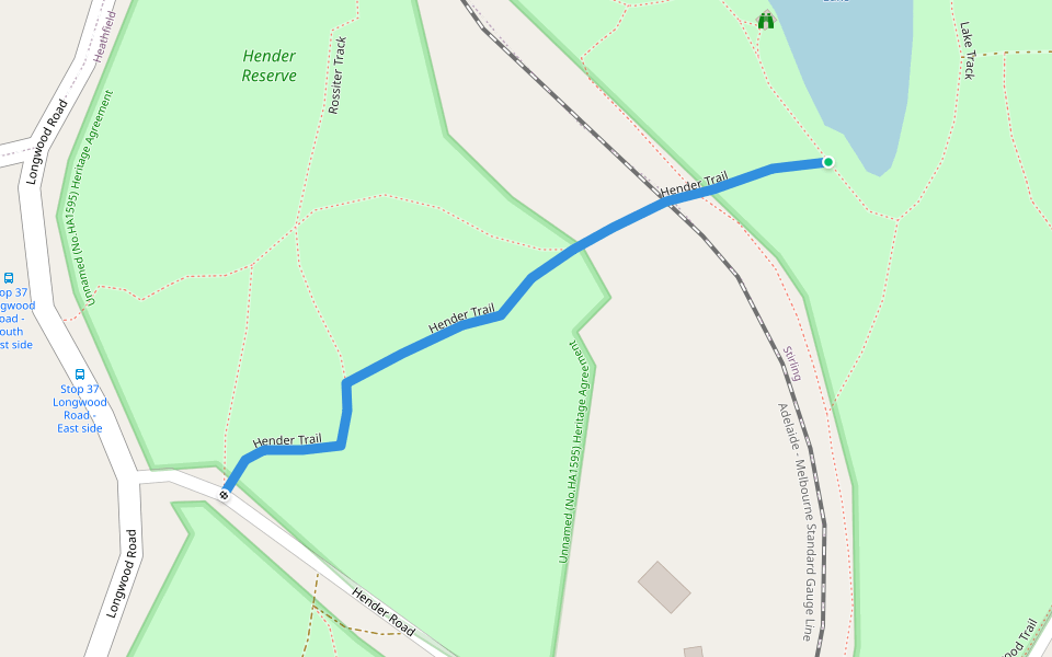 Hender Trail walking route map in Stirling