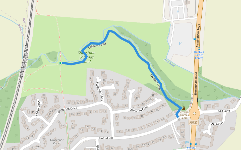 Leppard's Way walking route map in Shenstone