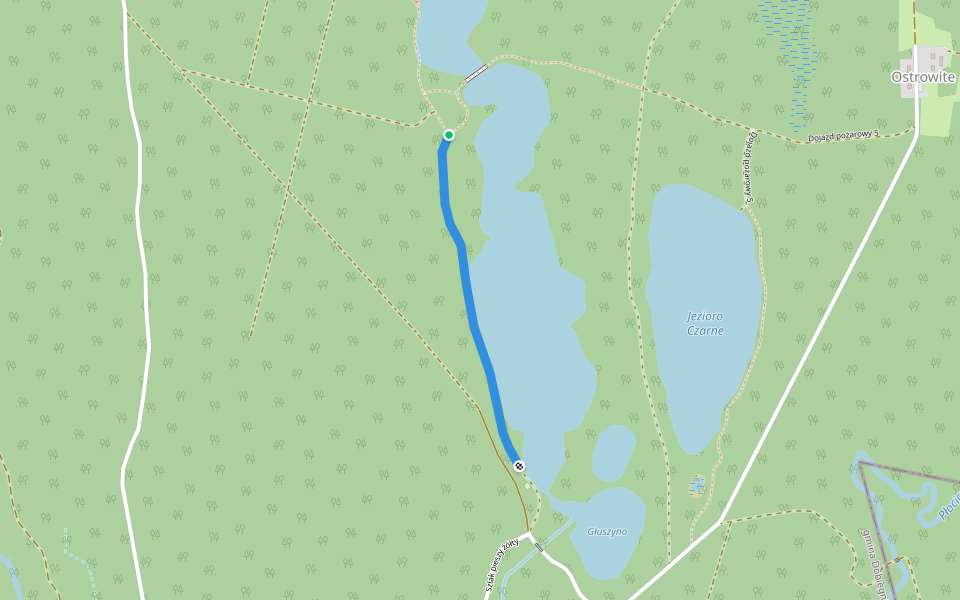 Szlak pieszy żółty walking route map in Ostrowite