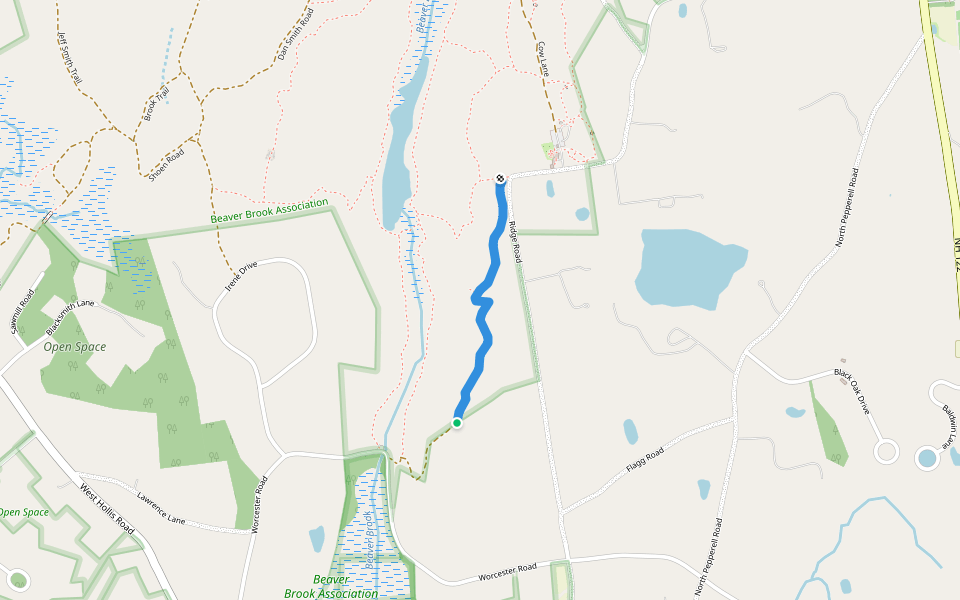 Ashcroft Trail walking route map in Hollis