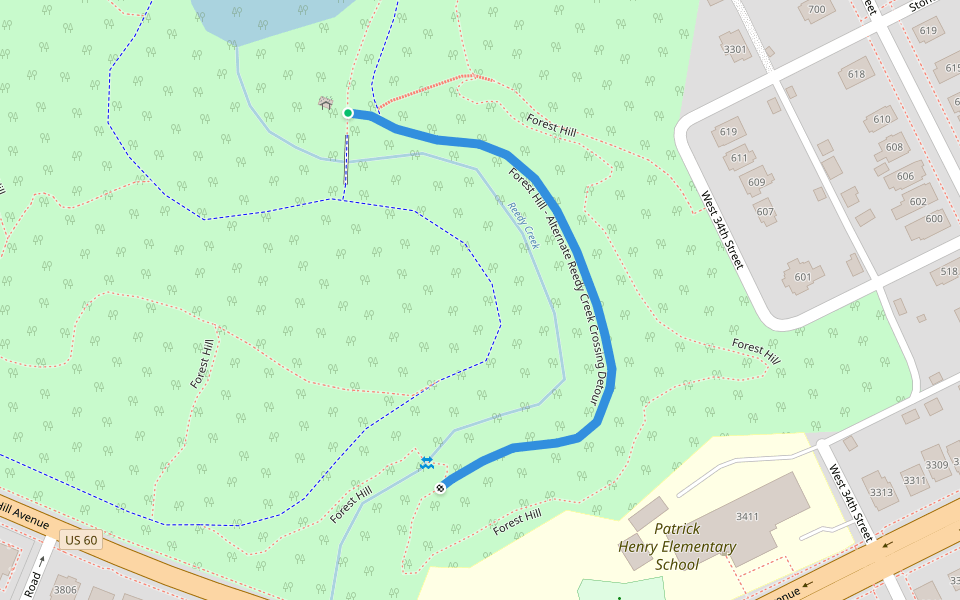 Forest Hill - Alternate Reedy Creek Crossing Detour