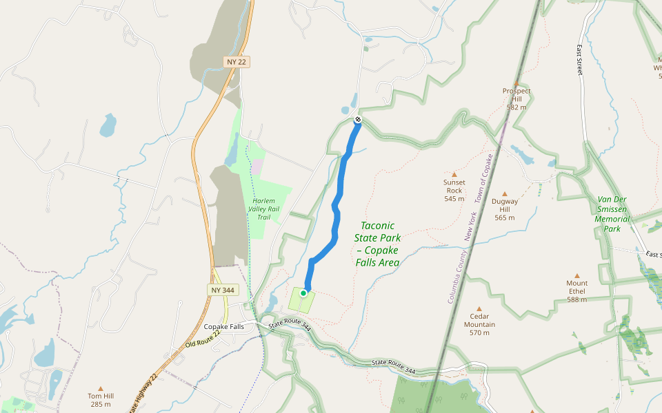 Wood Thrush (Blue) Trail walking route map in Copake Falls