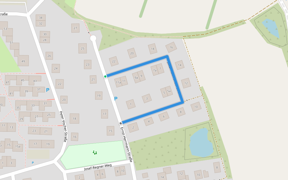 Josef-Kallmünzer-Straße walking route map in Amberg