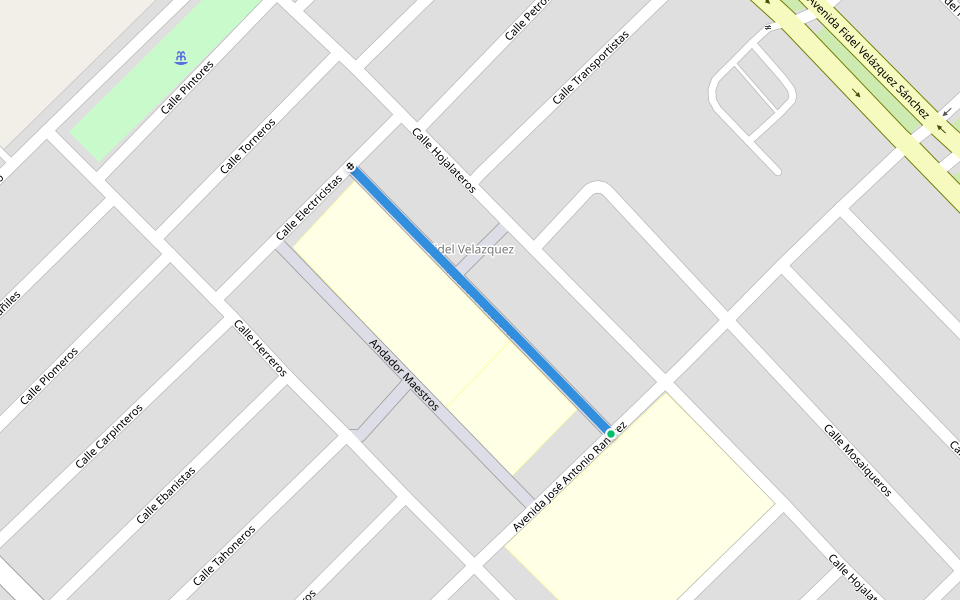 Andador Profesores walking route map in Durango