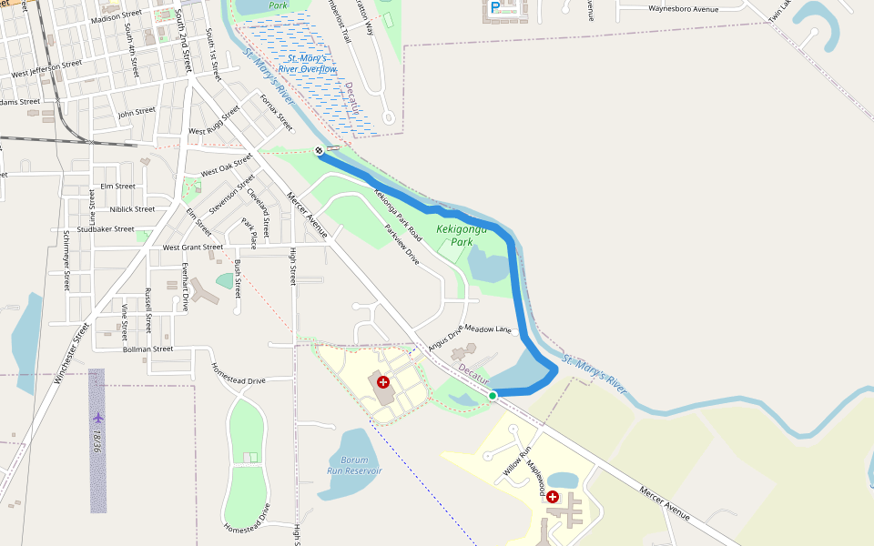 Rivergreeway Trail walking route map in Decatur