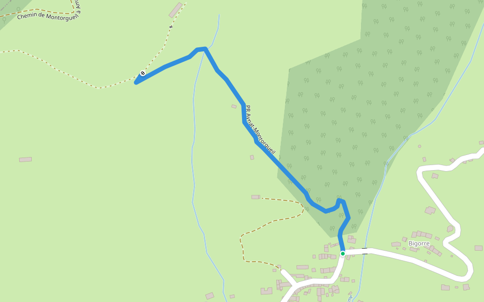 PR Aynat-Montorgueil walking route map in Bédeilhac-et-Aynat