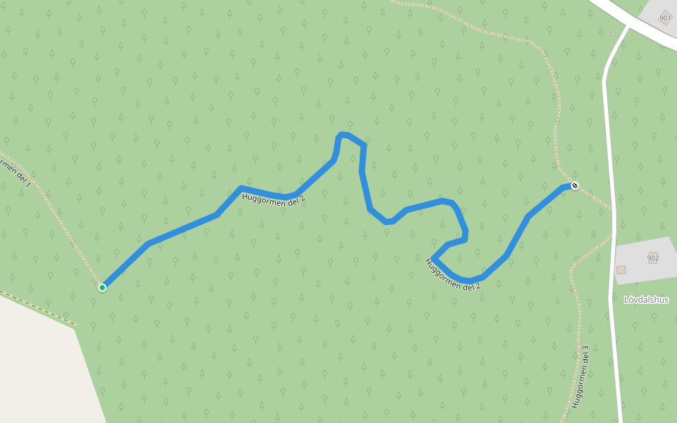 Huggormen del 2 walking route map in Genarp