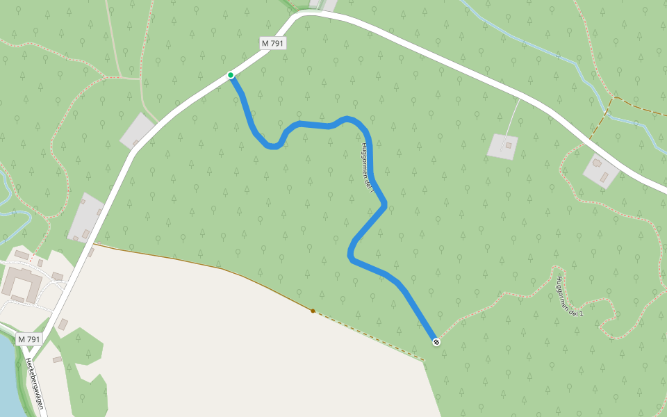 Huggormen del 1 walking route map in Genarp