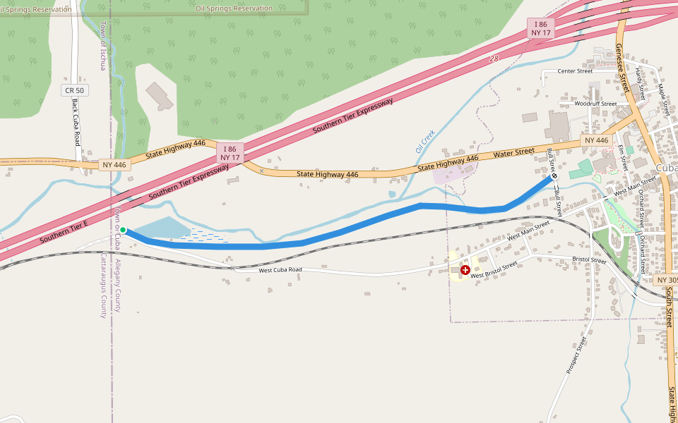 Rochester Branch walking route map in Cuba