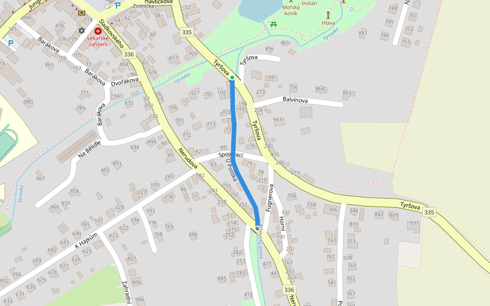 U Potoka walking route map in Uhlířské Janovice