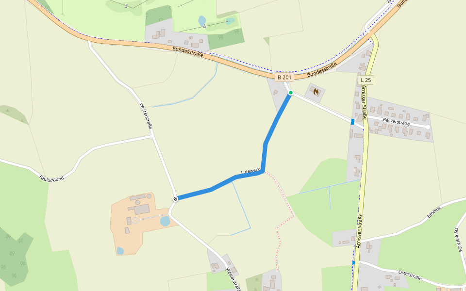 Lutewech walking route map in Rabenkirchen-Faulück