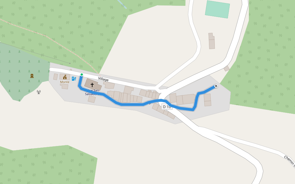 Village walking route map in Monte
