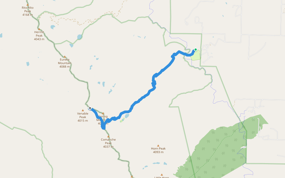 Comanche Trail (FS1345) walking route map in Westcliffe