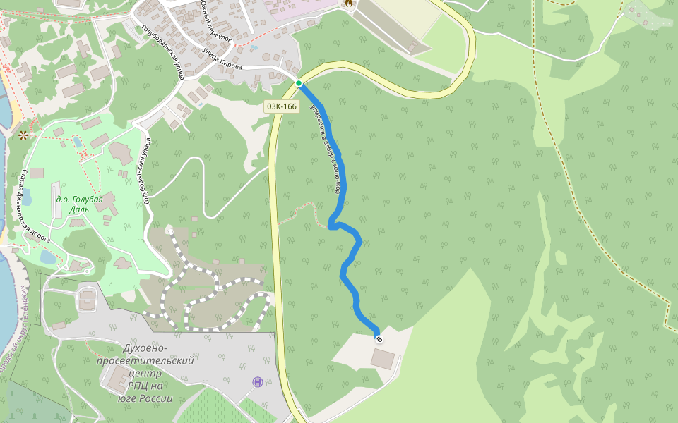 упирается в забор с колючкой walking route map in Gelendzhik