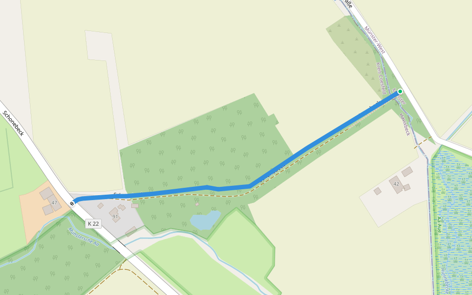 Schonebeck walking route map in Havixbeck