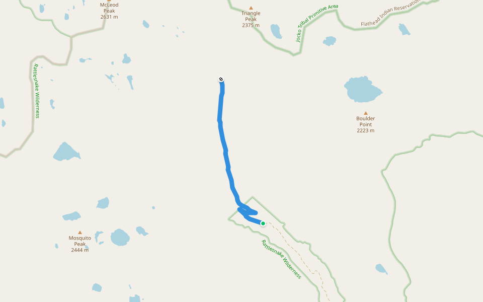 Rattlesnake Trail walking route map in Arlee