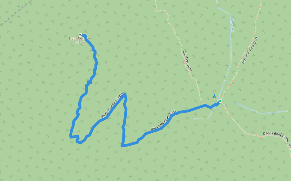 Bluff Mountain Track walking route map in Warrumbungle