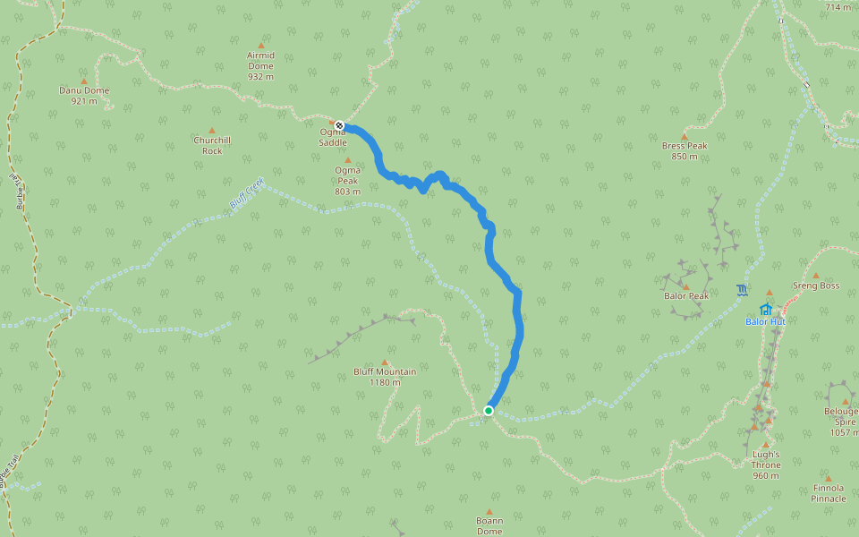 Nuada Saddle Track walking route map in Warrumbungle