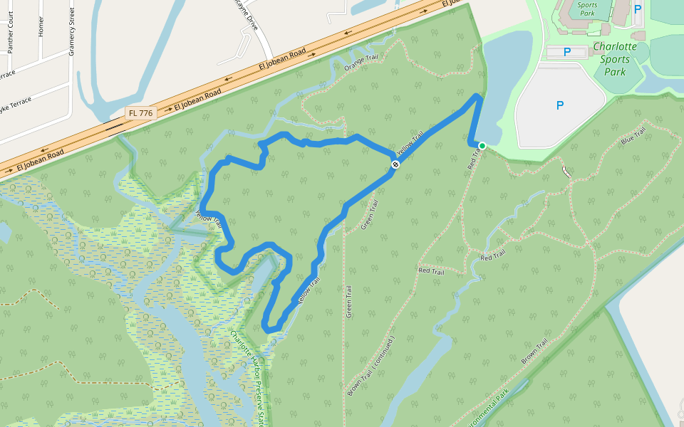 Yellow Trail walking route map in Port Charlotte