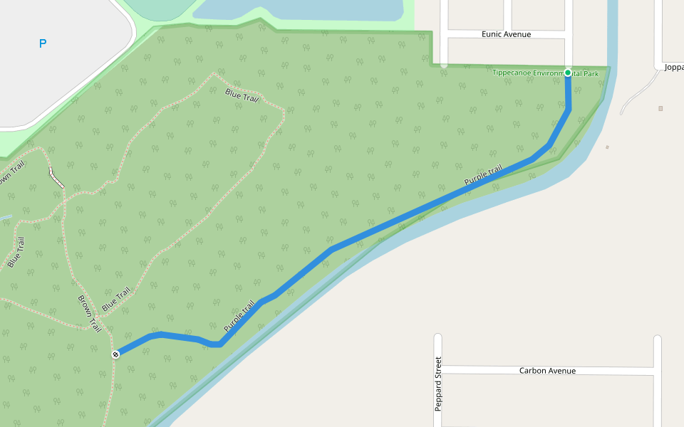 Purple trail walking route map in Port Charlotte