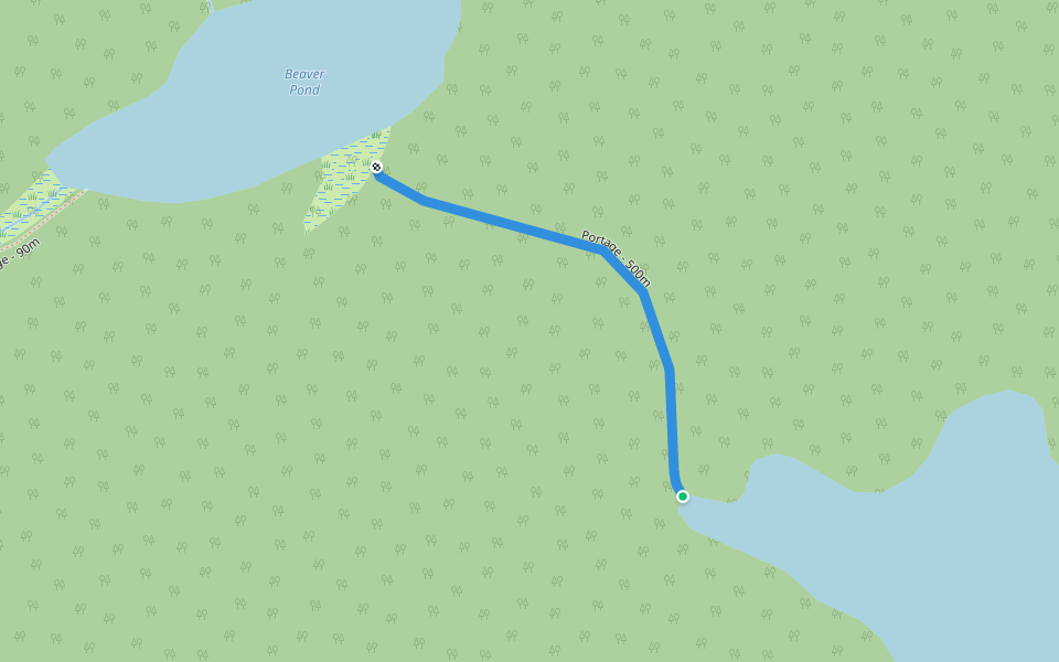 Portage - 500m walking route map in Parry Sound