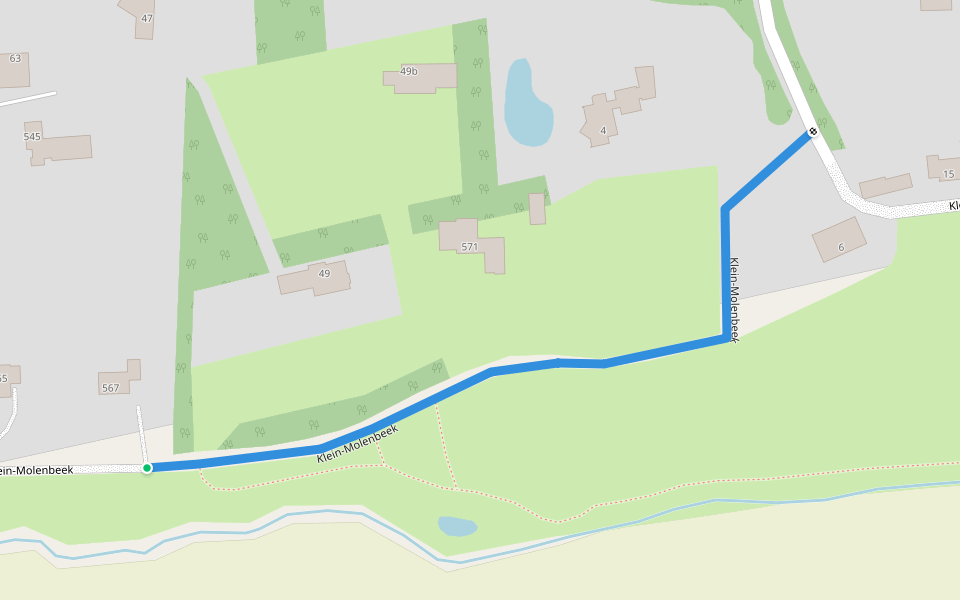 Klein-Molenbeek walking route map in Bergen op Zoom