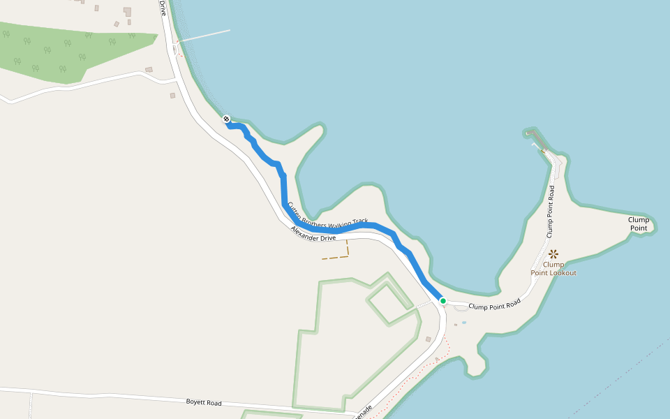 Cutten Brothers Walking Track walking route map in Mission Beach