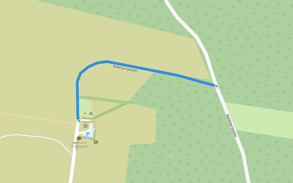 Ballebjergvejen walking route map in Samsø