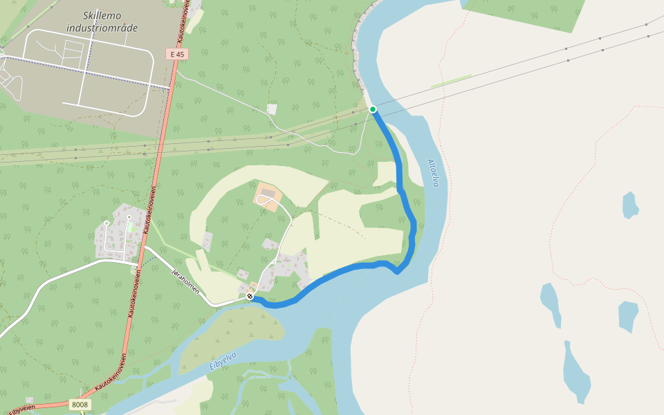 Jorra Jungle walking route map in Øvre Alta
