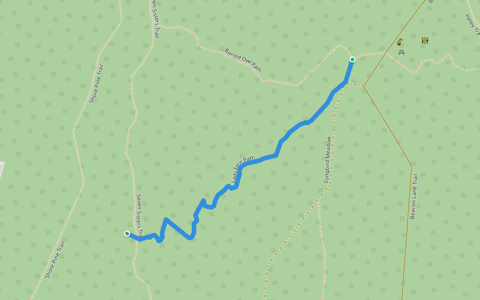 Lady Fern Path walking route map in West Vancouver