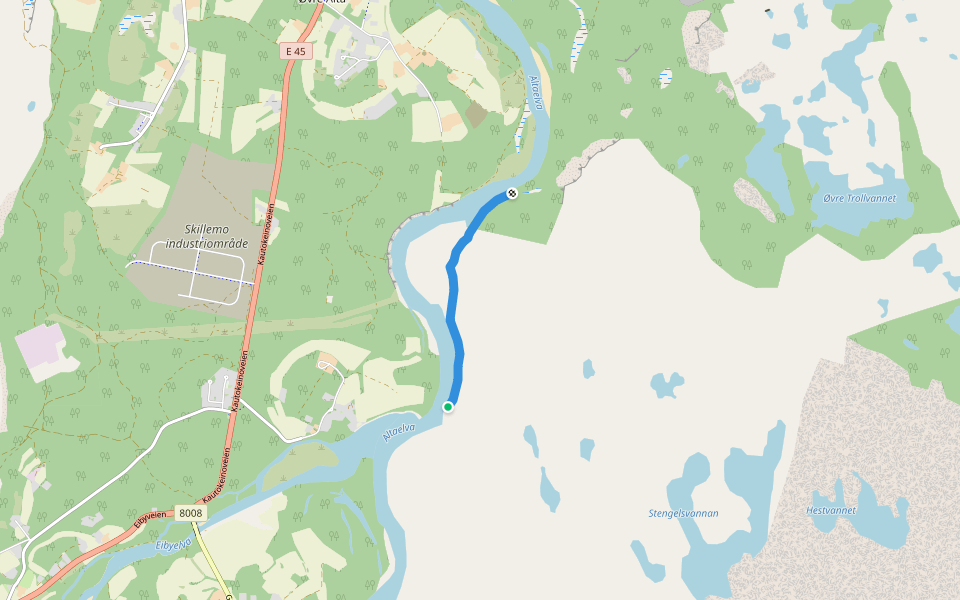 Mikkelholmen walking route map in Øvre Alta