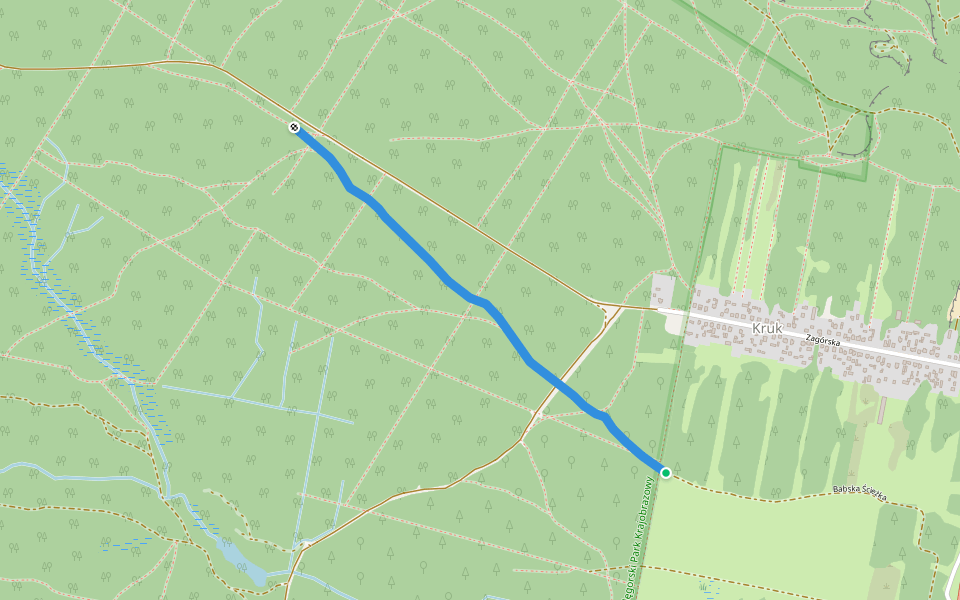 Babska Ścieżka walking route map in Konieczno
