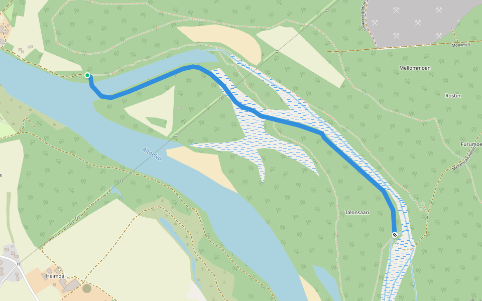 Haraldholmen walking route map in Øvre Alta
