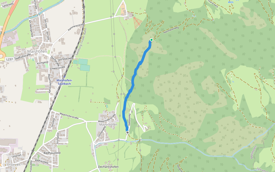 Wallingersteig (Weg 92) walking route map in Maishofen