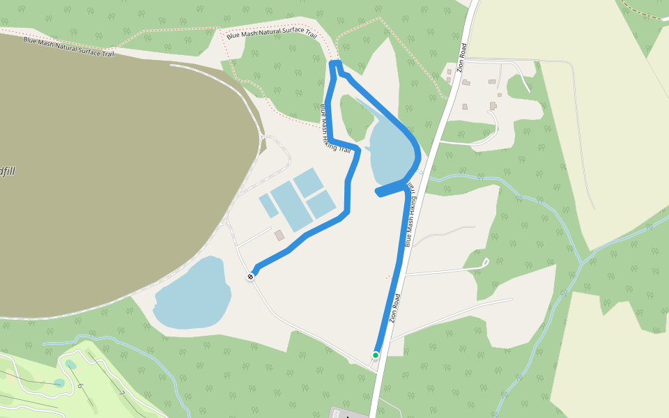 Blue Mash Hiking Trail walking route map in Gaithersburg