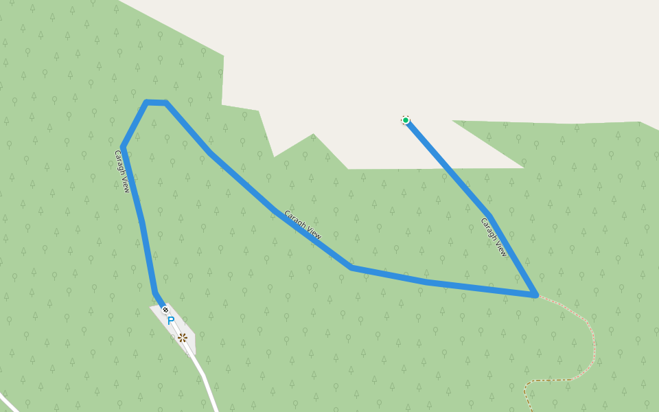 Caragh View walking route map in Carragh Village