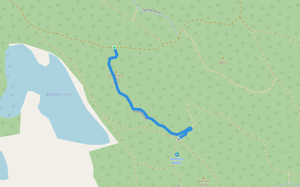 Smithland Hill walking route map in Colvend
