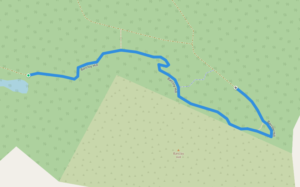 Barcloy Hill walking route map in Colvend
