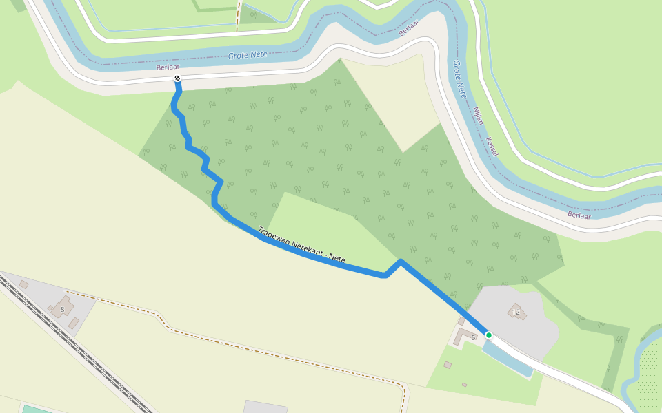 Trageweg Netekant - Nete walking route map in Berlaar