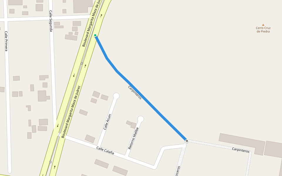 Carpinteros walking route map in La Paz