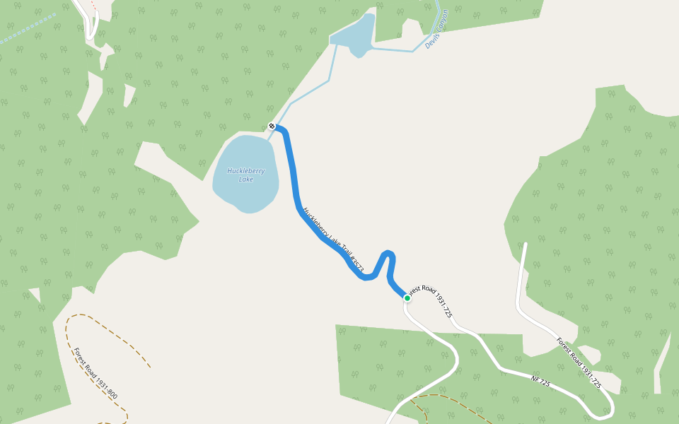 Huckleberry Lake Trail #3573 walking route map in Oakridge