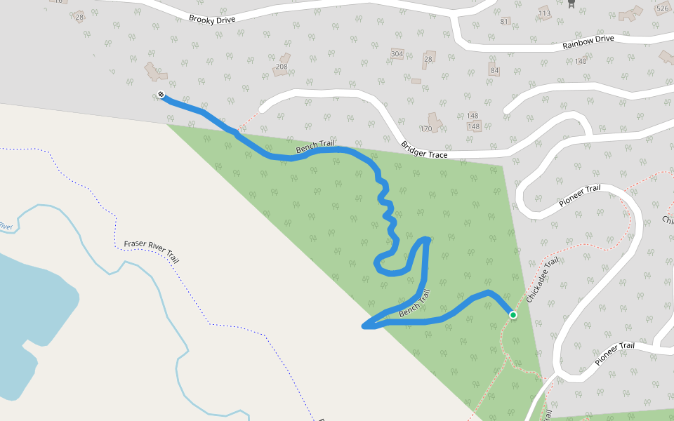 Bench Trail walking route map in Granby