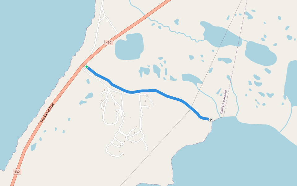 Bill's Woods Boardwalk walking route map in Portland Creek