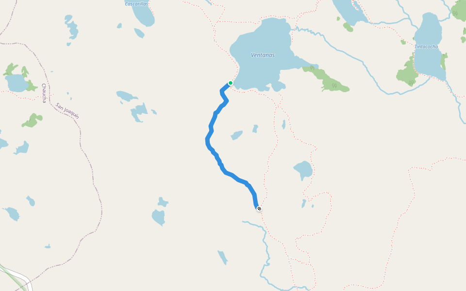 Sendero A ventanas 3 walking route map in Hacienda Cancan