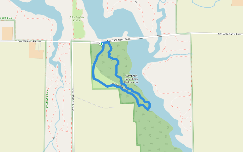 Shady Hollow Trail walking route map in Hudson