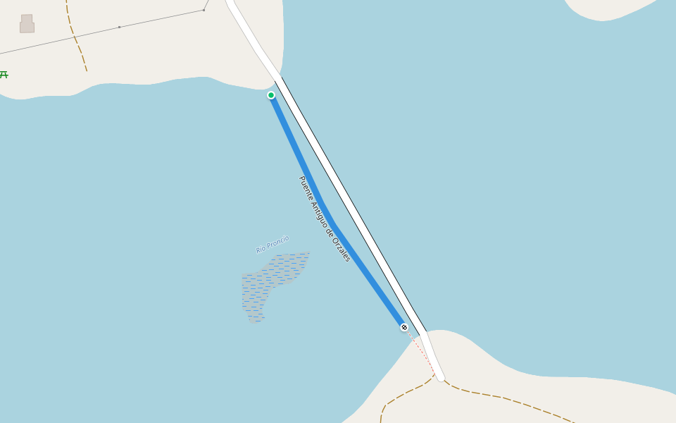 Puente Antiguo de Orzales walking route map in Orzales